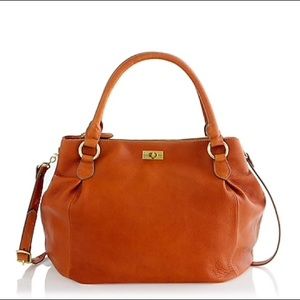 J Crew Brompton Cognac Leather Hobo Purse